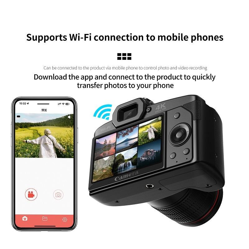 Appareil Photo Numérique Double Caméra Vision Nocturne 64 Millions Pixels Haute Définition WIFI Sans Carte Mémoire