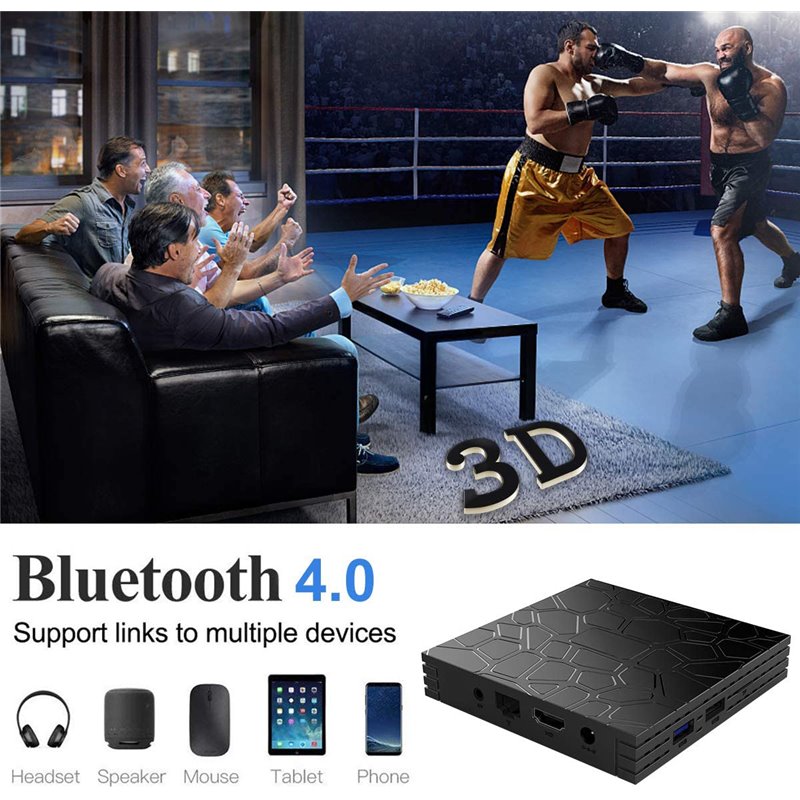 Box Android Full HD 4K Boitier Multimedia HDMI Bluetooth WiFi 4GB RAM
