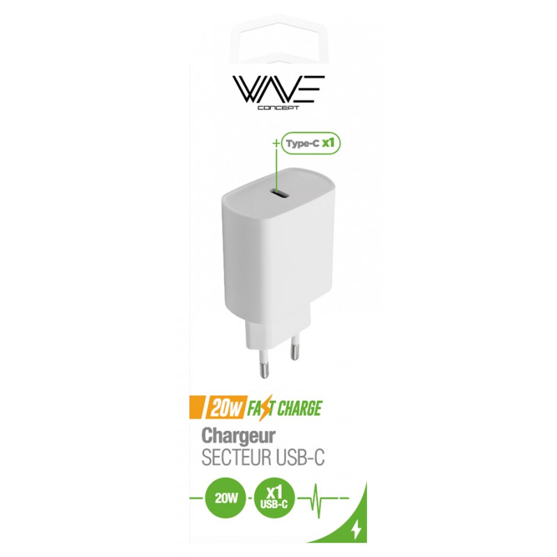 Chargeur Secteur 1 port Type-C 20W - WALWCUSBC20W