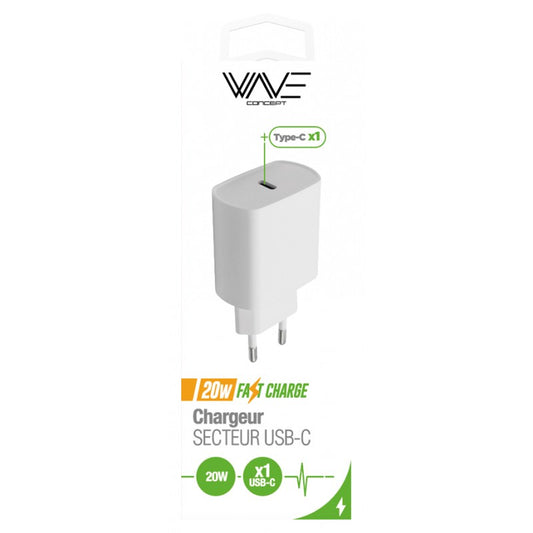Chargeur Secteur 1 port Type-C 20W - WALWCUSBC20W