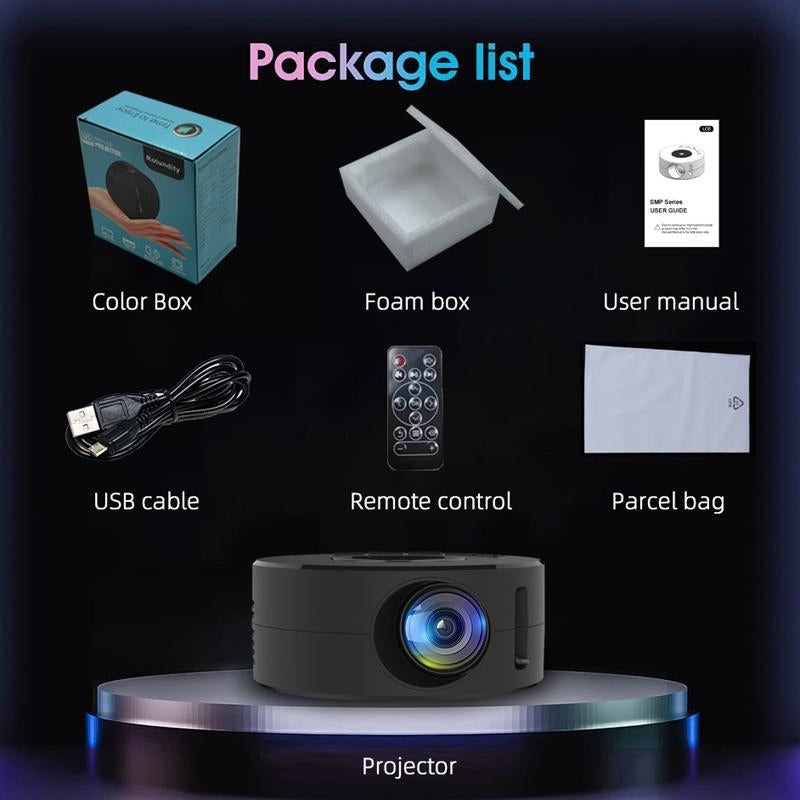 Mini Vidéoprojecteur Portable HD LED 320 X 180P Idéal Pour Jeux Et Vidéos Compatible Avec Téléphone Et Fire TV Stick